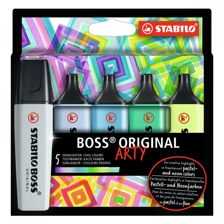 Boss Arty Cool Colors 5 kpl ryhmässä Kynät / Toimisto ja merkkaus / Korostuskynät @ Pen Store (127811)