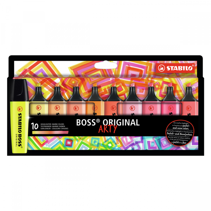 Boss Arty Warm Colors 10 kpl ryhmässä Kynät / Toimisto ja merkkaus / Korostuskynät @ Pen Store (127814)