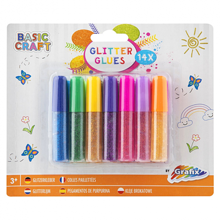 Glitter-liimaa (4 ml) 14-setti ryhmässä Kids / Hauskaa oppimista / Liimat lapsille @ Pen Store (128491)