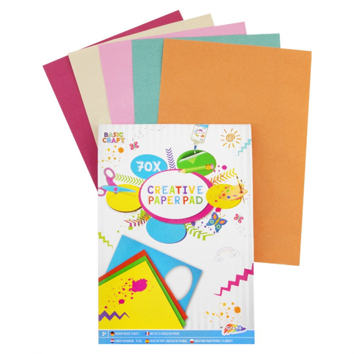 Creative Paper Pad A4, 70 Coloured Sheets ryhmässä Kids / Hauskaa oppimista / Paperi ja Piirustusalusta Lapsille @ Pen Store (128494)