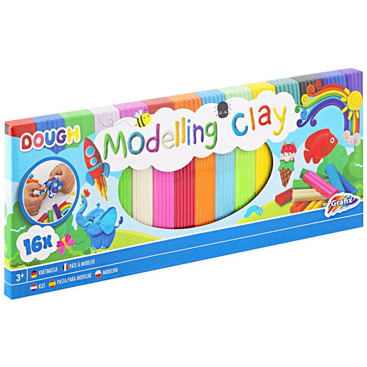 Muovailusavi 16 väriä ryhmässä Kids / Lasten askartelu ja värit / Muovailuvaha lapsille / Muovailuvaha lapsille @ Pen Store (128511)