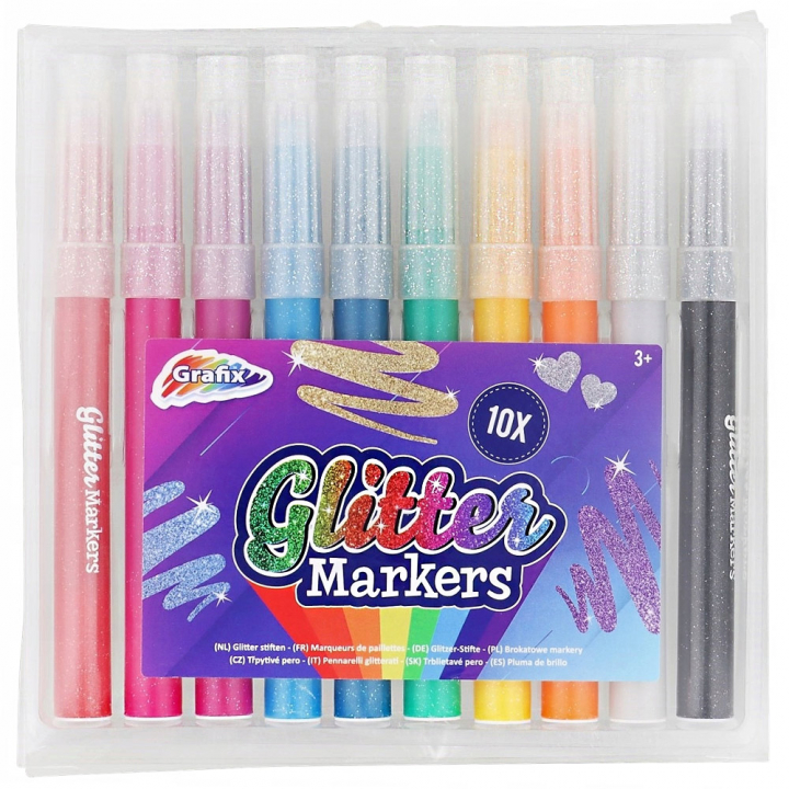 Glitter markers 10-setti ryhmässä Kids / Lastenkynät / Lasten tussit @ Pen Store (128513)