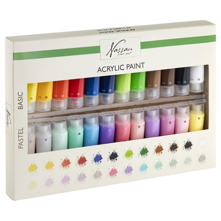 Akryylimaali 24-setti (22 ml) ryhmässä Taiteilijatarvikkeet / Taiteilijavärit / Akryylivärit @ Pen Store (128545)