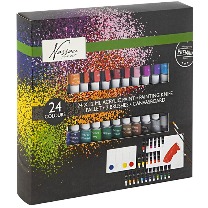 Classic Acrylic 12 ml 24-setti ryhmässä Taiteilijatarvikkeet / Taiteilijavärit / Akryylivärit @ Pen Store (128550)