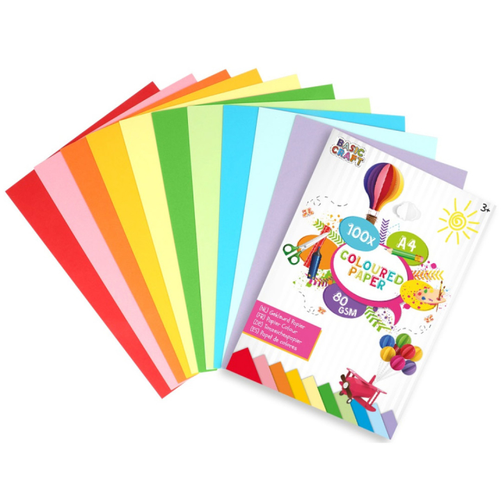 Värillinen paperi A4 100 arkkia ryhmässä Kids / Hauskaa oppimista / Paperi ja Piirustusalusta Lapsille / Värillinen paperi lapsille @ Pen Store (128574)