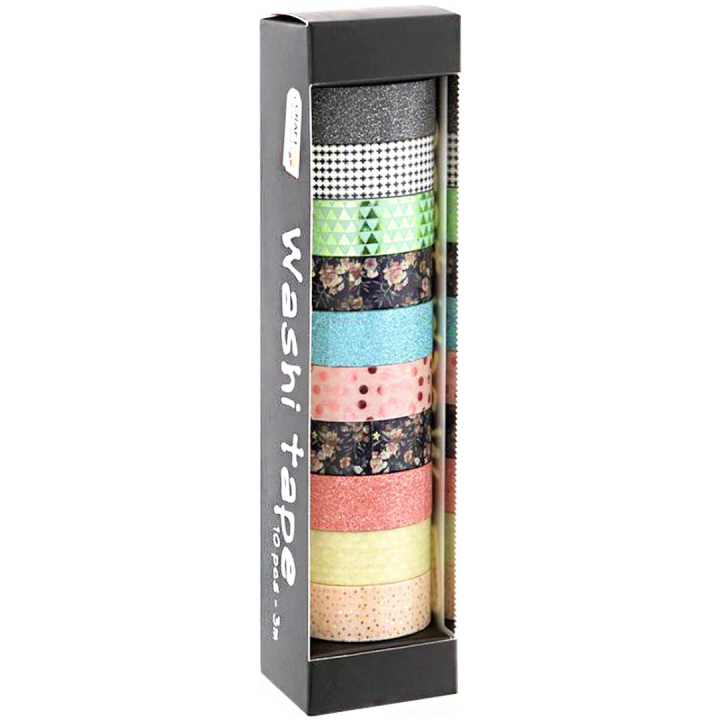 Washi-teippi 10 kpl Foil & Glitter #1 ryhmässä Kids / Hauskaa oppimista / Teippi lapsille @ Pen Store (128584)