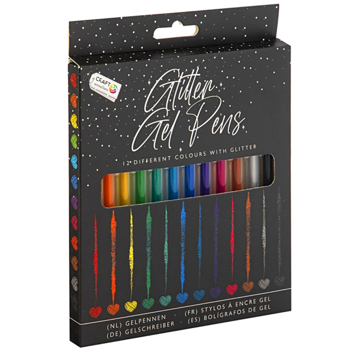 Glitter Gel pens 12 kpl ryhmässä Kynät / Kirjoittaminen / Geelikynät @ Pen Store (128592)
