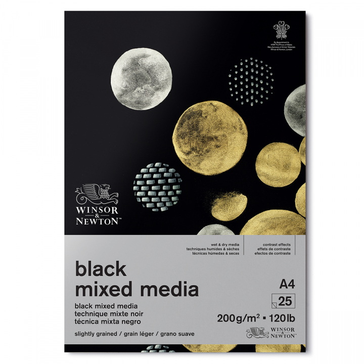 Mixed Media Black Pad A4 200g ryhmässä Paperit ja Lehtiöt / Taiteilijalehtiöt / Mixed media-lehtiöt @ Pen Store (128599)