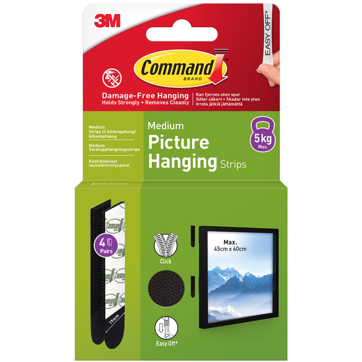 Command Taulunkiinnityspalat Medium Musta ryhmässä Askartelu ja Harrastus / Järjestää / Kehykset / Taulunripustus @ Pen Store (128608)