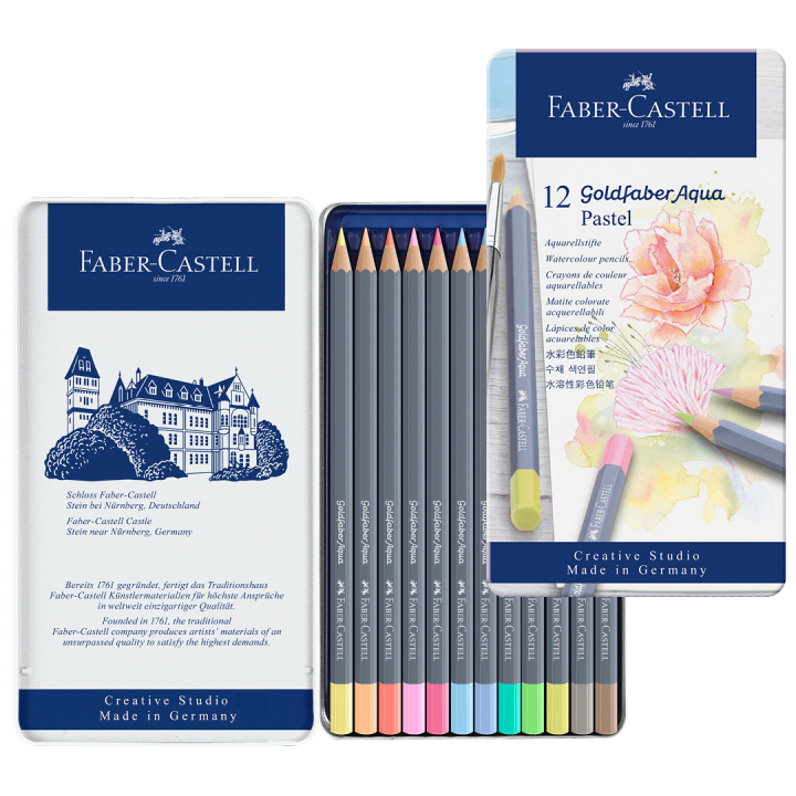 Goldfaber Aqua Akvarellikynät 12-setti Pastel ryhmässä Kynät / Taiteilijakynät / Akvarellikynät @ Pen Store (128726)
