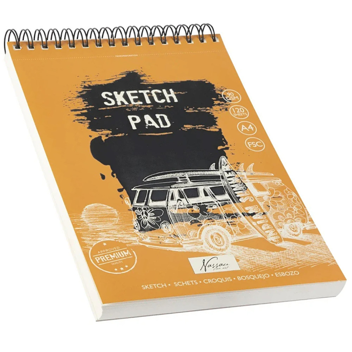 Sketch pad Spiral A4, 120 sheets ryhmässä Paperit ja Lehtiöt / Taiteilijalehtiöt / Luonnos- ja piirustuslehtiöt @ Pen Store (129358)