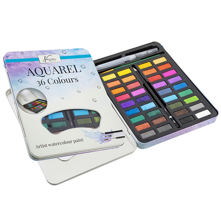 Aquarel pans 36-set ryhmässä Taiteilijatarvikkeet / Värit / Akvarellivärit @ Pen Store (129360)