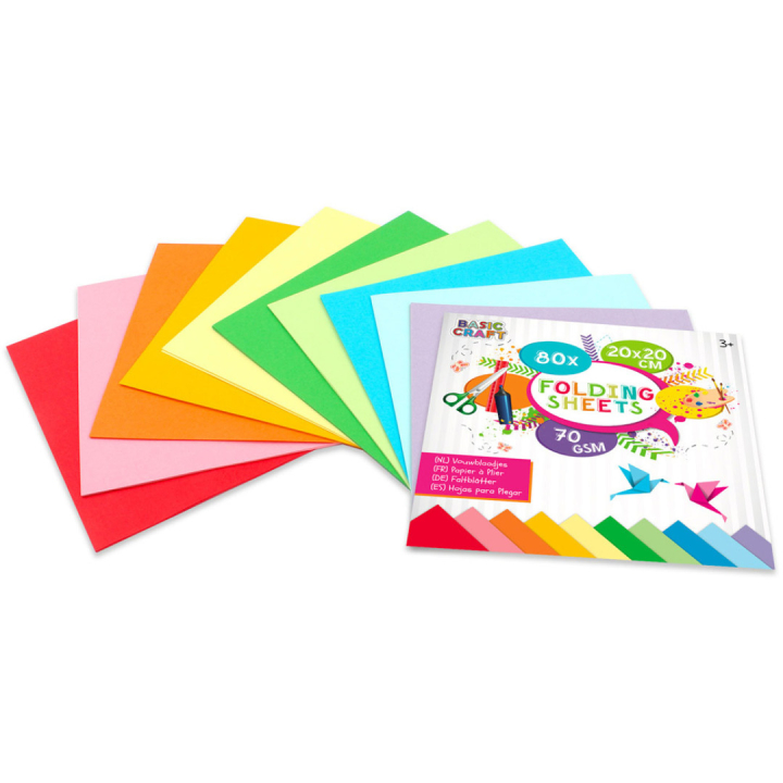 Folding sheets 20cm 80-pack ryhmässä Kids / Hauskaa oppimista / Paperi ja Piirustusalusta Lapsille / Origami paper @ Pen Store (129384)