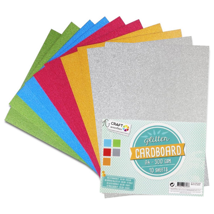Glitter Carton A4 300gsm 10-pack ryhmässä Kids / Hauskaa oppimista / Paperi ja Piirustusalusta Lapsille / Kimaltava paperi @ Pen Store (129395)