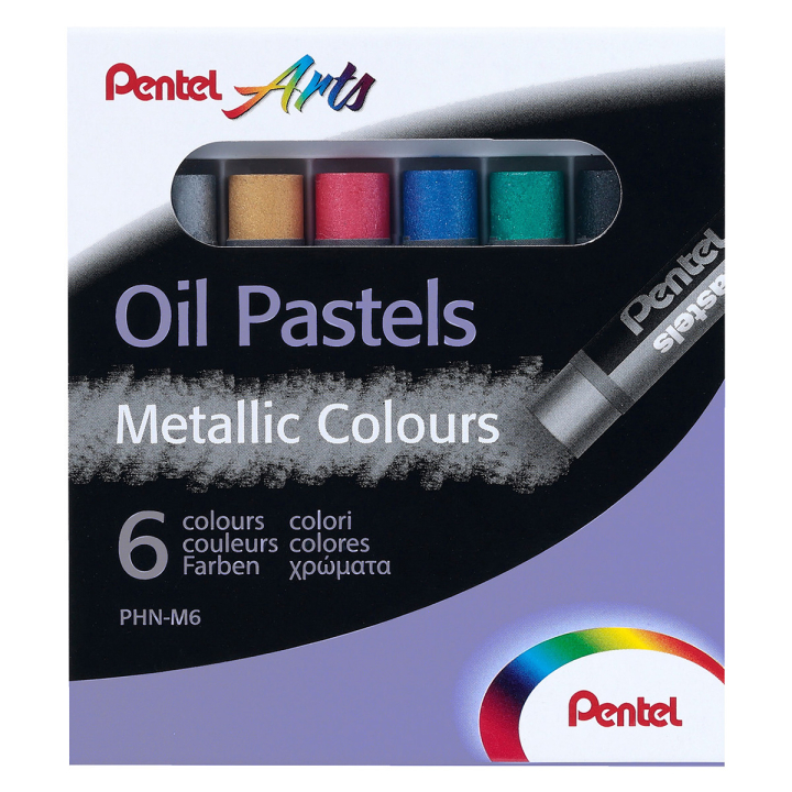 Öljypastellit Metallic 6-setti ryhmässä Taiteilijatarvikkeet / Liidut ja lyijyt / Pastelliliidut @ Pen Store (129514)