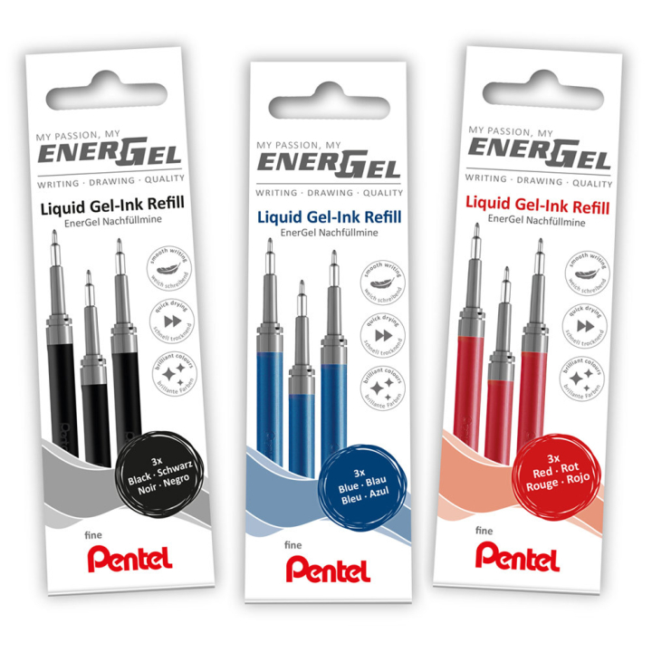 Refill Energel 3 kpl 0.5 ryhmässä Kynät / Kynätarvikkeet / Täytepakkaukset @ Pen Store (129519_r)