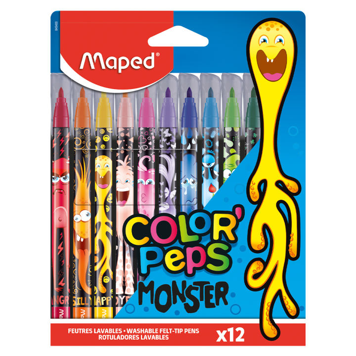 Colorpeps Tussit Monster 12 kpl ryhmässä Kids / Lastenkynät / Lasten tussit @ Pen Store (129629)