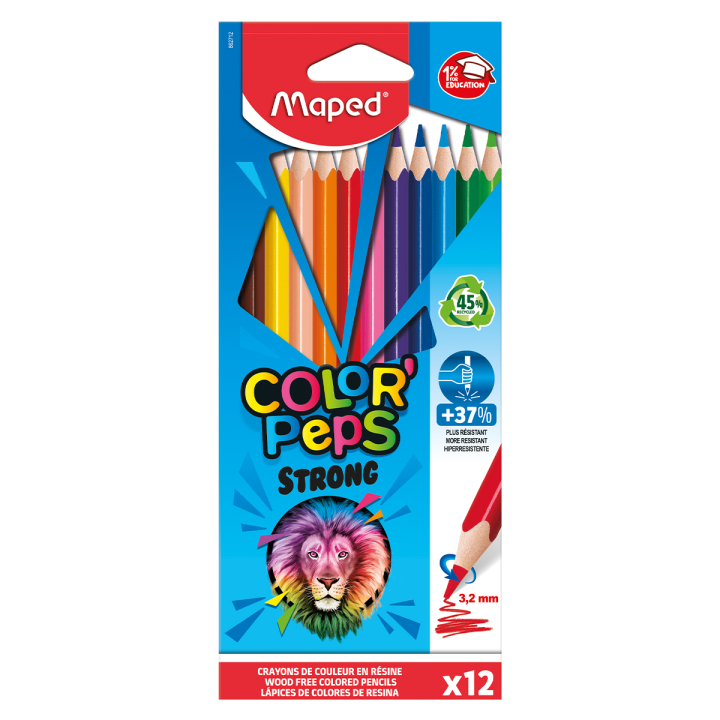 Värikynät Color Peps Strong 12 kpl ryhmässä Kids / Lastenkynät / Lasten värikynät @ Pen Store (129637)