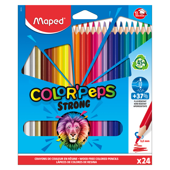 Värikynät Color Peps Strong 24 kpl ryhmässä Kids / Lastenkynät / Lasten värikynät @ Pen Store (129639)