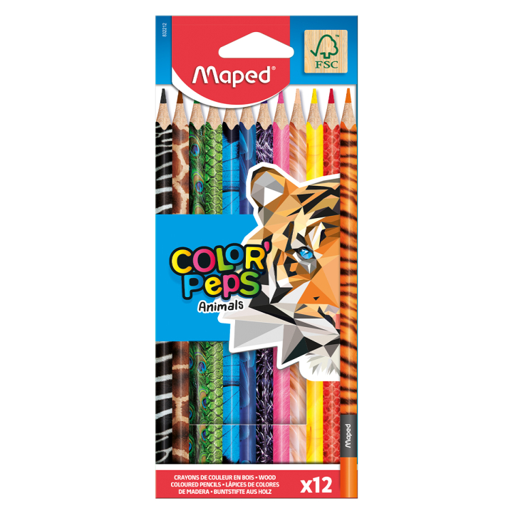 Värikynät Color Peps Animal 12 kpl ryhmässä Kids / Lastenkynät / Lasten värikynät @ Pen Store (129647)