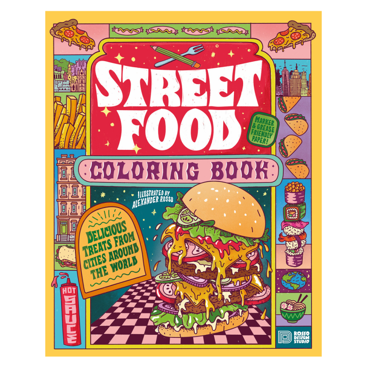Street Food Coloring Book ryhmässä Askartelu ja Harrastus / Kirjat / Aikuisten värityskirjat @ Pen Store (130062)