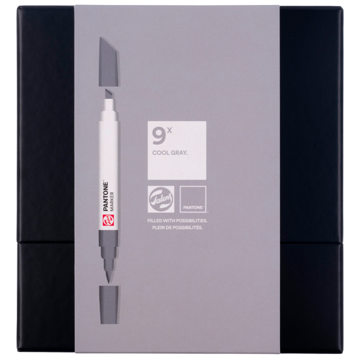 Marker 9 kpl Cool Gray ryhmässä Kynät / Taiteilijakynät / Maalitussit @ Pen Store (130490)