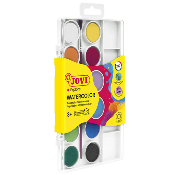 Akvarellivärisarja 12 kpl ryhmässä Kids / Lasten askartelu ja värit / Lasten maali / Vesivärit lapsille / Vesiväri @ Pen Store (130613)