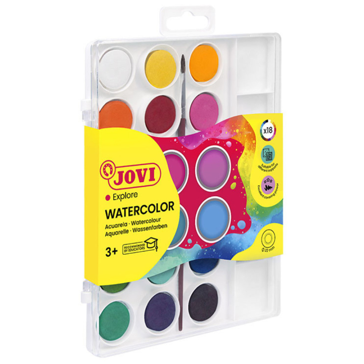 Akvarellivärisarja 18 kpl ryhmässä Kids / Lasten askartelu ja värit / Lasten maali / Vesivärit lapsille / Vesiväri @ Pen Store (130614)