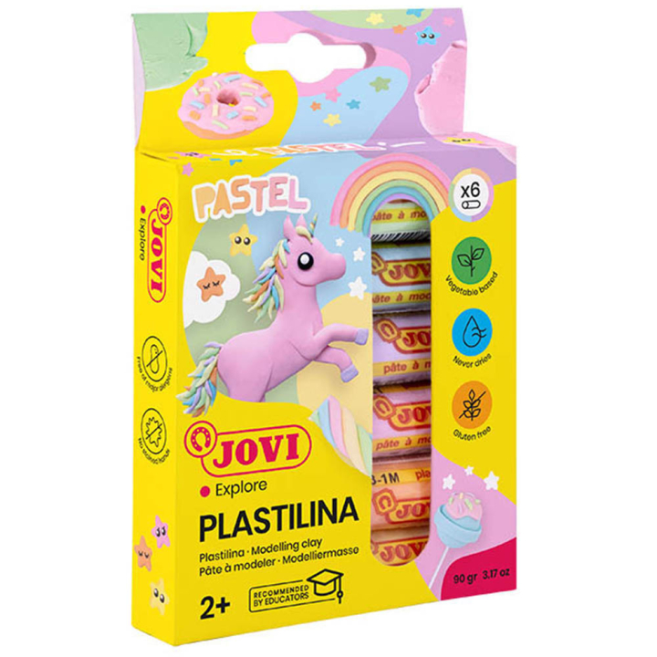 Plastilina Muovailusavi 6 kpl Pastel 15 g ryhmässä Kids / Lasten askartelu ja värit / Savella askartelu @ Pen Store (130617)