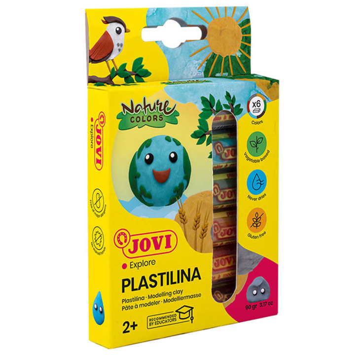 Plastilina Muovailusavi 6 kpl Nature 15 g ryhmässä Kids / Lasten askartelu ja värit / Savella askartelu @ Pen Store (130620)