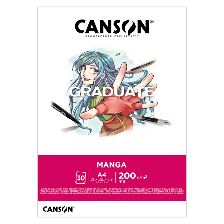 Graduate Manga Pad A4 200g ryhmässä Paperit ja Lehtiöt / Taiteilijalehtiöt / Marker-lehtiöt @ Pen Store (130656)