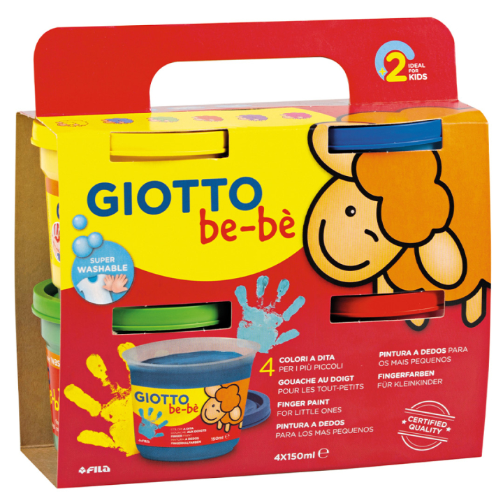 Be-bè Sormiväri 4x150 ml ryhmässä Kids / Lasten askartelu ja värit / Lasten maali / Sormivärit @ Pen Store (130663)