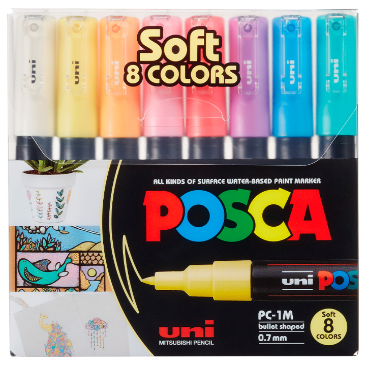 PC-1M Soft Colours 8-setti ryhmässä Kynät / Taiteilijakynät / Akryylitussit @ Pen Store (130697)