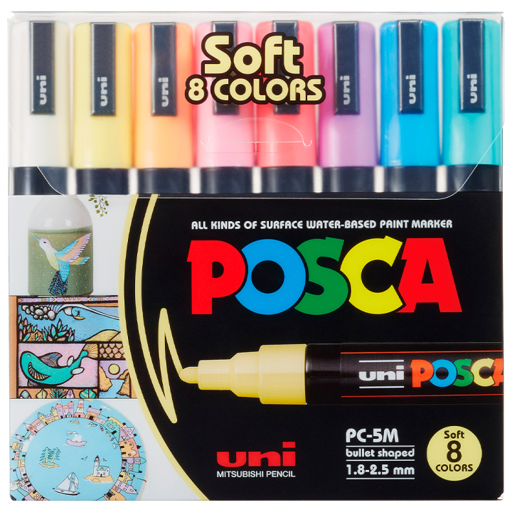 PC-5M Soft Colours 8-setti ryhmässä Kynät / Taiteilijakynät / Akryylitussit @ Pen Store (130699)