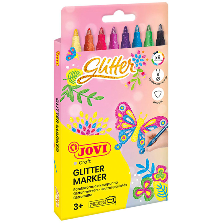 Glitter-tussit 8-sarja (3 vuotta+) ryhmässä Kids / Lastenkynät / Lasten tussit @ Pen Store (131139)