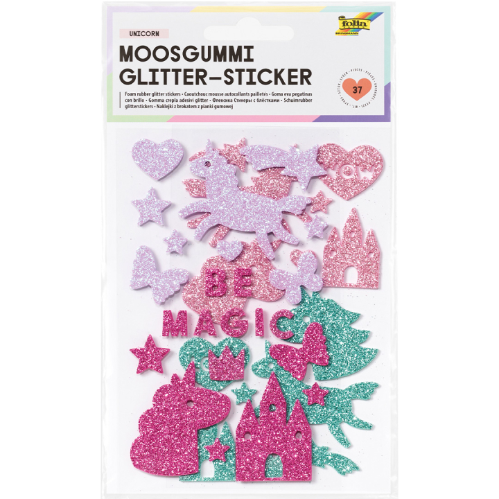 Kimalleliimatarroja Yksisarvinen 2 Arkkia ryhmässä Kids / Hauskaa oppimista / Stickers @ Pen Store (131583)