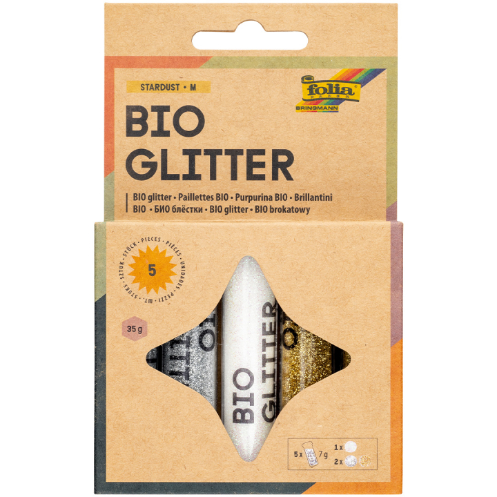 Bio Glitter Mix Tähtipöly 5kpl ryhmässä Kids / Hauskaa oppimista / Askartelutarvikkeet lapsille / Glitteriä ja paljetteja @ Pen Store (131638)