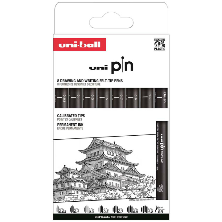 Pin Fineliner 8-setti Classic 1 ryhmässä Kynät / Kirjoittaminen / Finelinerit @ Pen Store (132726)