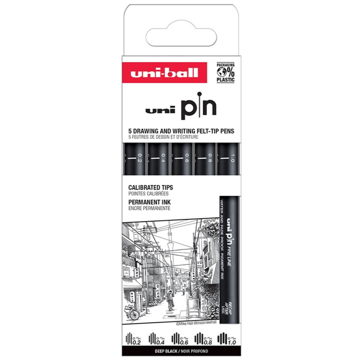 Pin Fineliner 5-setti Classic 2 ryhmässä Kynät / Kirjoittaminen / Finelinerit @ Pen Store (132727)