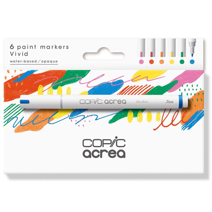 Acrea Paint Marker 6-setti Vivid Colours ryhmässä Kynät / Taiteilijakynät / Maalitussit @ Pen Store (133046)