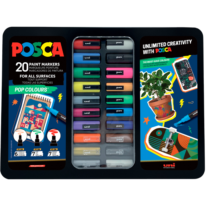 Posca Pop Colours 20-setti ryhmässä Kynät / Taiteilijakynät / Akryylitussit @ Pen Store (133850)