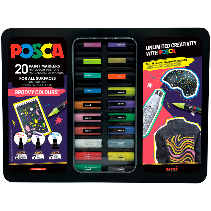 Posca Groovy Colours 20-setti ryhmässä Kynät / Taiteilijakynät / Akryylitussit @ Pen Store (133851)