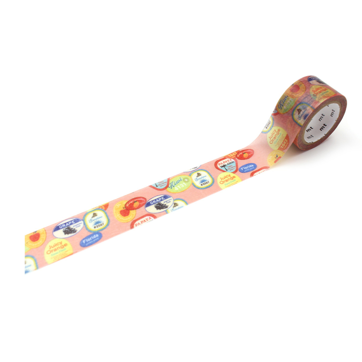 Washi-teippi Retrofruitlabel ryhmässä Askartelu ja Harrastus / Harrastustarvikkeet / Washiteipit @ Pen Store (134051)