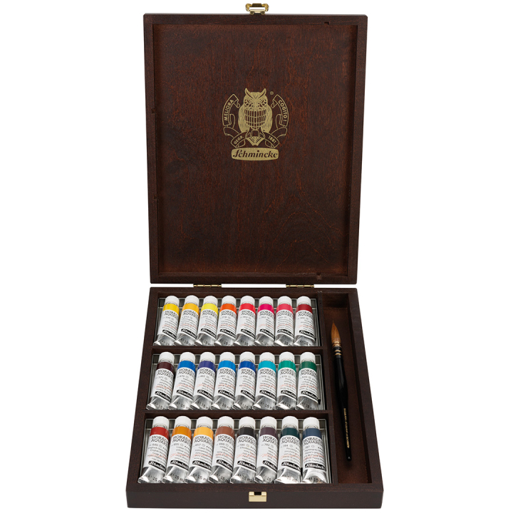 Horadam Aquarell Wooden Box 24x15 ml ryhmässä Taiteilijatarvikkeet / Taiteilijavärit / Akvarellivärit @ Pen Store (134340)