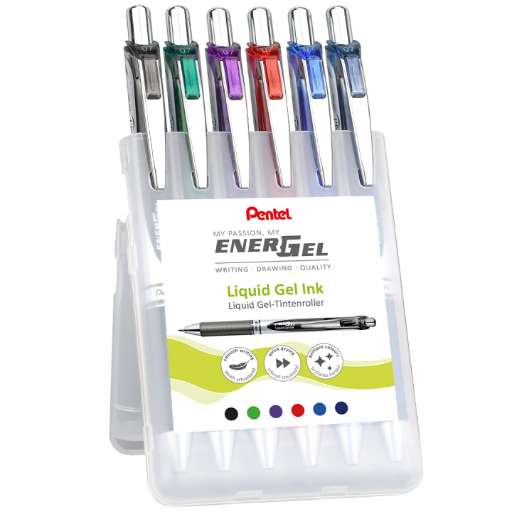 EEnerGel BL77 Rollerball 07 6-setti ryhmässä Kynät / Kirjoittaminen / Mustekynät @ Pen Store (134573)