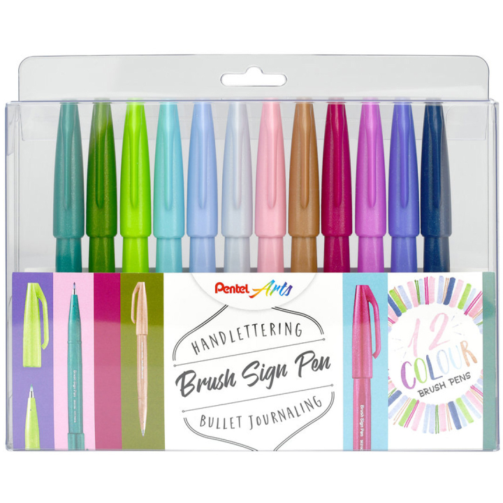 Brush Sign Pen 12-setti Pastel ryhmässä Kynät / Taiteilijakynät / Tussit @ Pen Store (134577)