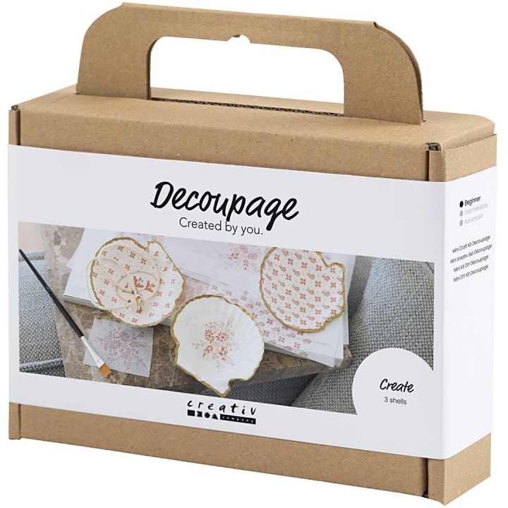 DIY Découpage-kit Simpukankuoret ryhmässä Askartelu ja Harrastus / Tekniikat / Decoupage @ Pen Store (134609)