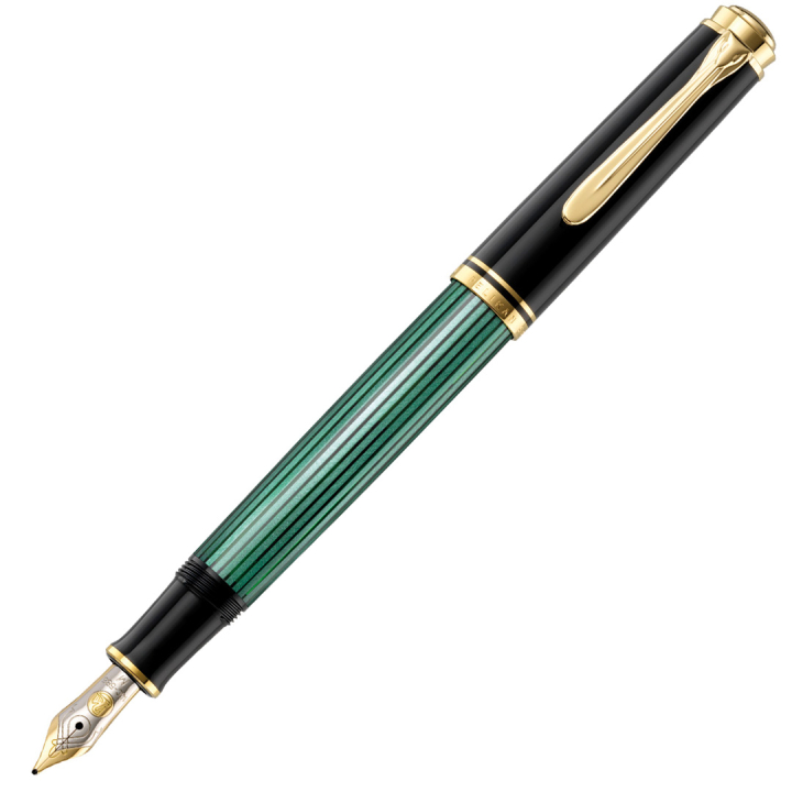 Souverän M400 Täytekynä Black/Green ryhmässä Kynät / Fine Writing / Täytekynät @ Pen Store (134762_r)