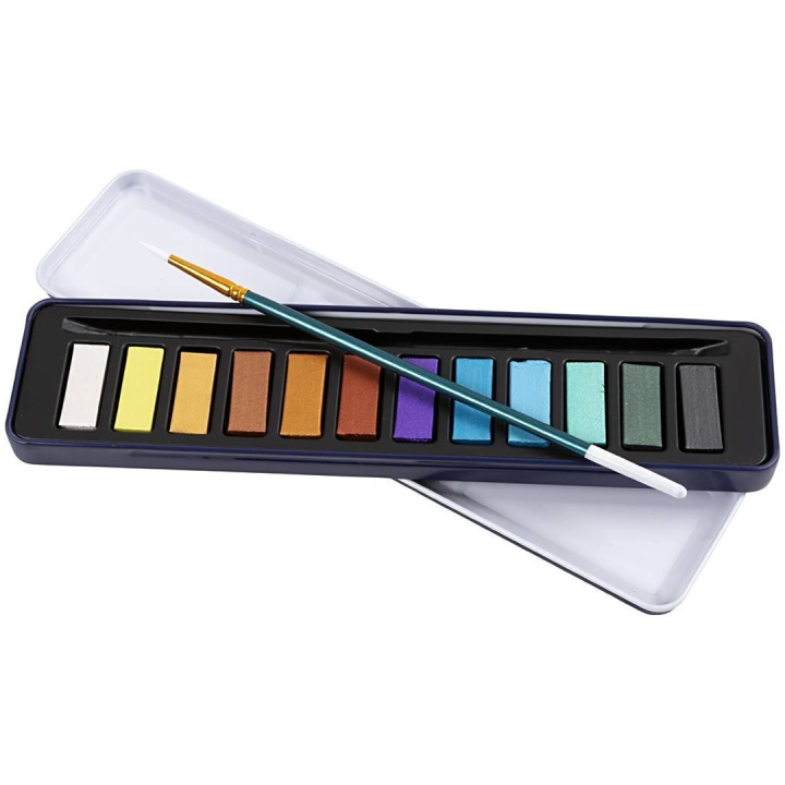 Vesiväri 12-sarja Metallic ryhmässä Taiteilijatarvikkeet / Taiteilijavärit / Akvarellivärit / Vesivärit lapsille @ Pen Store (134822)