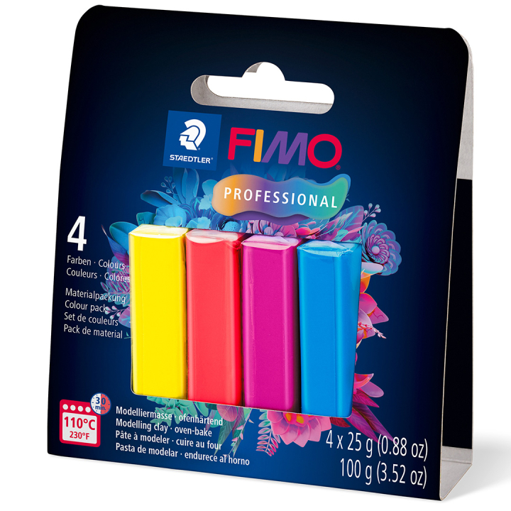 FIMO Professional half blocks Colour 4 x 25 g ryhmässä Askartelu ja Harrastus / Askartelu / Muovailusavi @ Pen Store (134988)